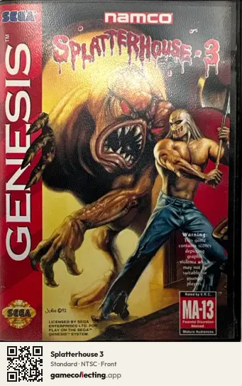 Splatterhouse 3 Sega Mega Drive / Genesis, NTSC box front
