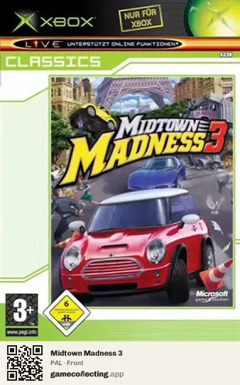 Midtown Madness 3 Xbox, PAL box front
