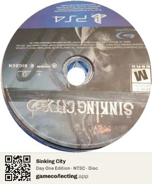 Sinking City PlayStation 4, NTSC disc