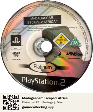 Madagascar: Escape 2 Africa PlayStation 2, PAL disc