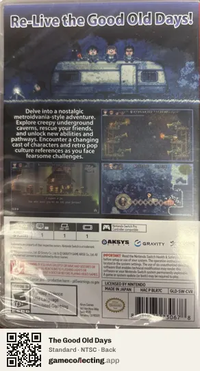 The Good Old Days Nintendo Switch, NTSC box back