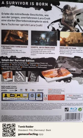 Tomb Raider PlayStation 3, Germany box back