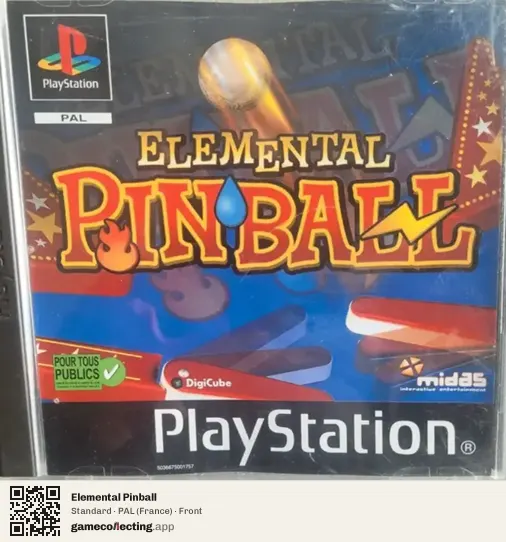 Elemental Pinball PlayStation, France box front