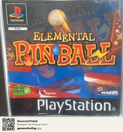 Elemental Pinball PlayStation, France box front