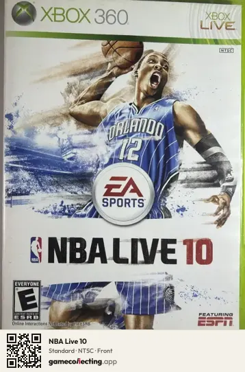 NBA Live 10 Xbox 360, NTSC box front