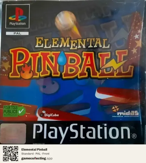 Elemental Pinball PlayStation, PAL box front