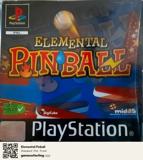 Elemental Pinball PlayStation, PAL box front