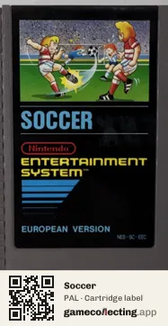 Soccer Nintendo Entertainment System, PAL cartridge label