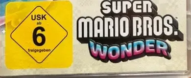 Super Mario Bros. Wonder, the USK square on its front