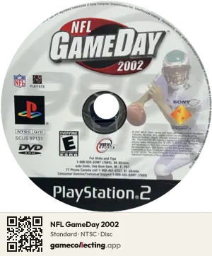 NFL GameDay 2002 PlayStation 2, NTSC disc