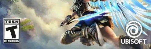 Immortals Fenyx Rising, the ESRB box on its front