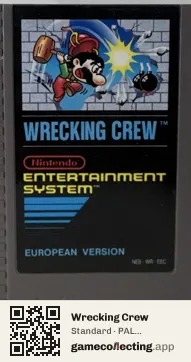 Wrecking Crew Nintendo Entertainment System, PAL cartridge label
