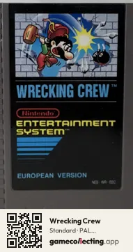 Wrecking Crew Nintendo Entertainment System, PAL cartridge label