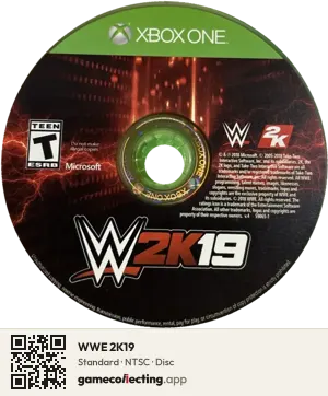 WWE 2K19 Xbox One, NTSC disc