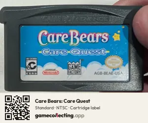 Care Bears: Care Quest Game Boy Advance, NTSC cartridge label