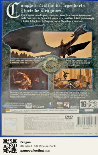 Eragon PlayStation 2, Spain box back