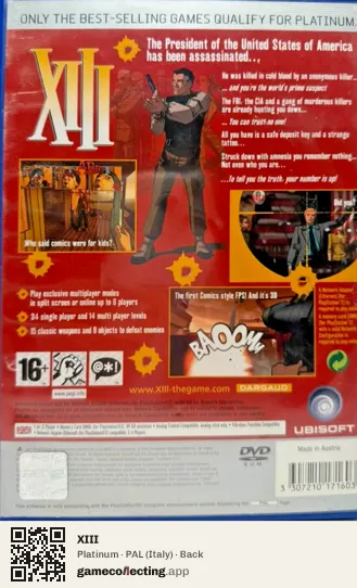 XIII PlayStation 2, Italy box back