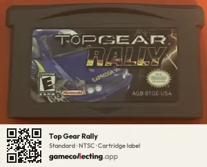 Top Gear Rally Game Boy Advance, NTSC cartridge label