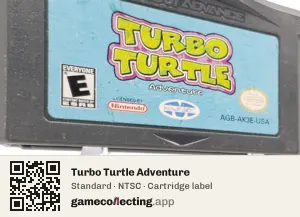 Turbo Turtle Adventure Game Boy Advance, NTSC cartridge label