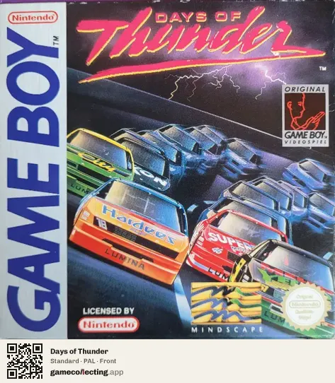 Days of Thunder Game Boy, PAL box front