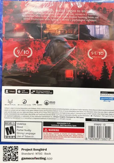 Project Songbird PlayStation 5, NTSC box back