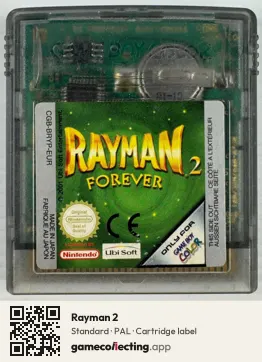 Rayman 2 Game Boy Color, PAL cartridge label