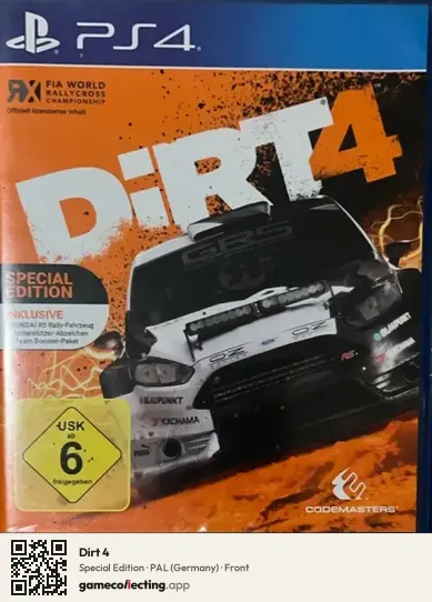 Dirt 4 PlayStation 4, Germany box front