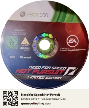 Need for Speed: Hot Pursuit Xbox 360, PAL disc