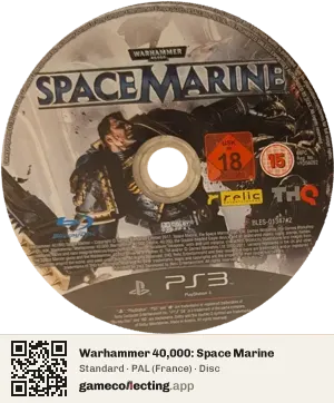 Warhammer 40,000: Space Marine PlayStation 3, PAL disc