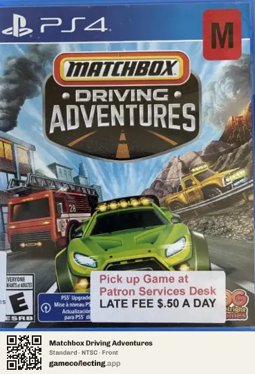 Matchbox Driving Adventures PlayStation 4, NTSC box front