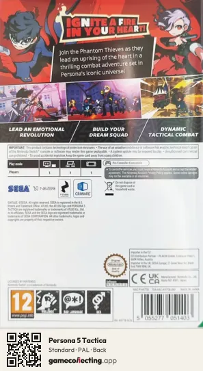 Persona 5 Tactica Nintendo Switch, PAL box back