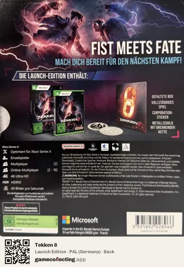 Tekken 8 Xbox Series X, Germany box back