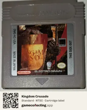 Kingdom Crusade Game Boy, NTSC cartridge label