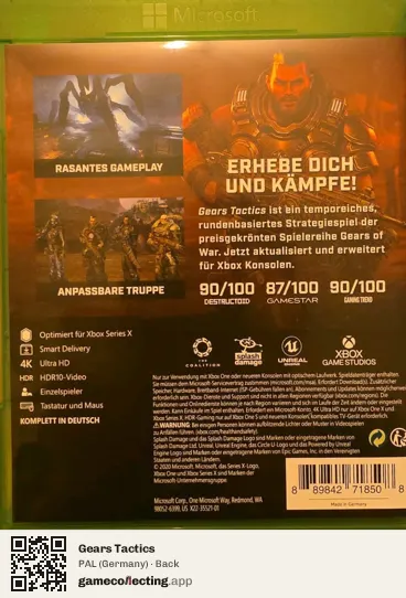 Gears Tactics Xbox Series X, Germany box back