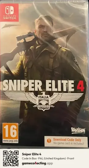 Sniper Elite 4 Nintendo Switch, United Kingdom box front