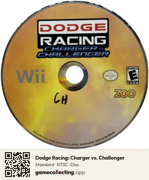 Dodge Racing: Charger vs. Challenger Nintendo Wii, NTSC disc