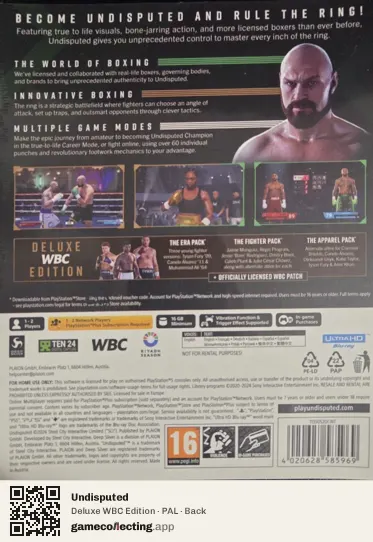 Undisputed PlayStation 5, PAL box back