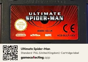 Ultimate Spider-Man Game Boy Advance, PAL cartridge label