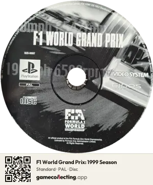 F1 World Grand Prix: 1999 Season PlayStation, PAL disc