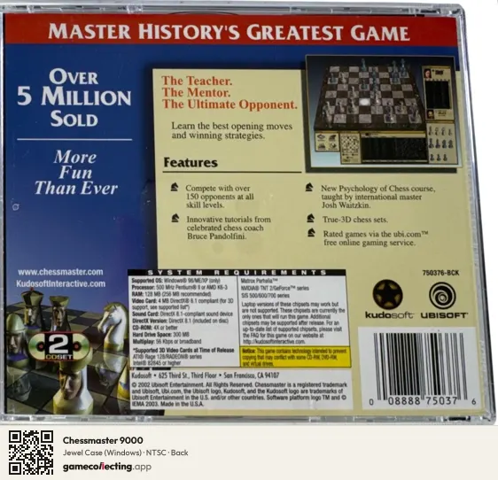 Chessmaster 9000 Computer, NTSC box back