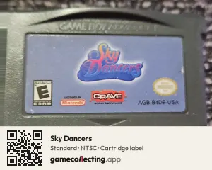 Sky Dancers Game Boy Advance, NTSC cartridge label