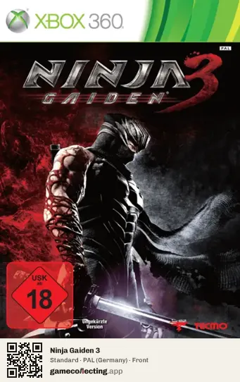 Ninja Gaiden 3 Xbox 360, Germany box front