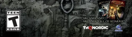 Arcania: The Complete Tale, the ESRB box on its front