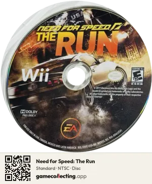Need for Speed: The Run Nintendo Wii, NTSC disc