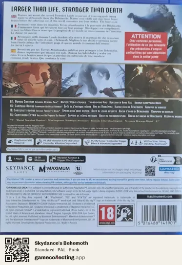 Skydance's Behemoth PlayStation 5, PAL box back