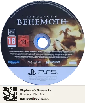 Skydance's Behemoth PlayStation 5, PAL disc