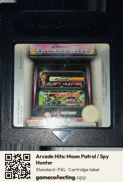 Arcade Hits: Moon Patrol / Spy Hunter Game Boy Color, PAL cartridge label