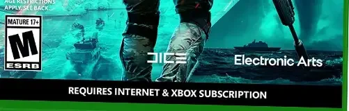 Battlefield 2042, the ESRB box on its front