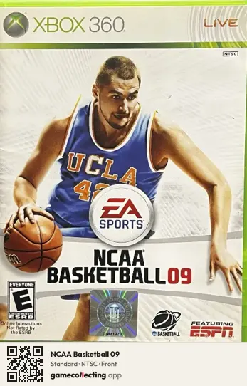 NCAA Basketball 09 Xbox 360, NTSC box front