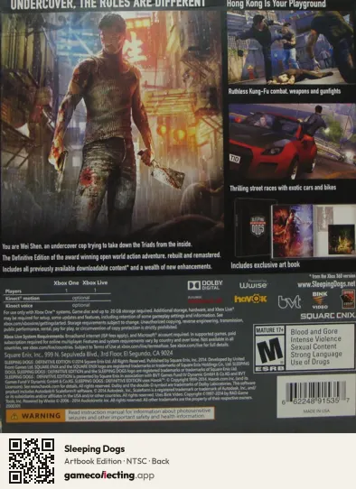Sleeping Dogs Xbox One, NTSC box back